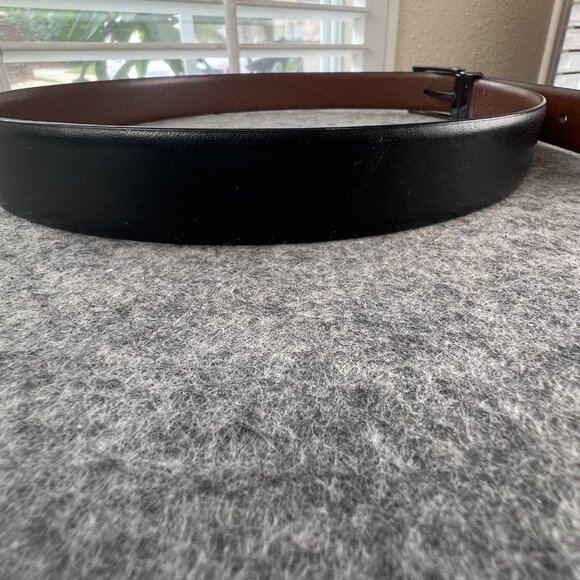 Perry Ellis Men 36 Belt Black Brown Reversible Genuine Leather Dress Classic - Picture 3 of 10